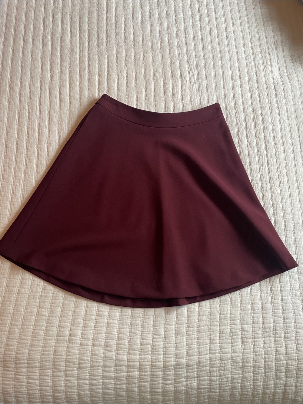 Women's Burgundy A-Line Skater Skirt